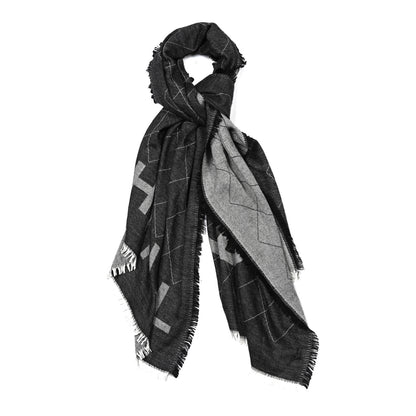 Chanel Cashmere Silk Quilted CC Logo Stole Black 1 of 4