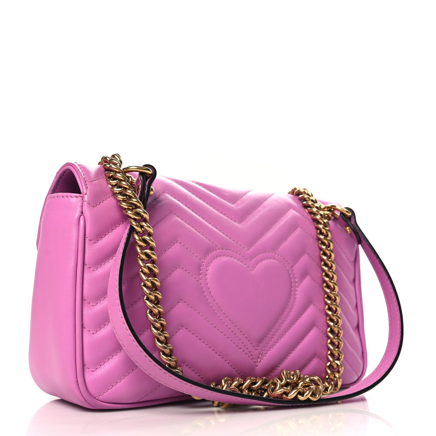 Calfskin Matelasse Small GG Marmont Shoulder Bag Candy Mousse