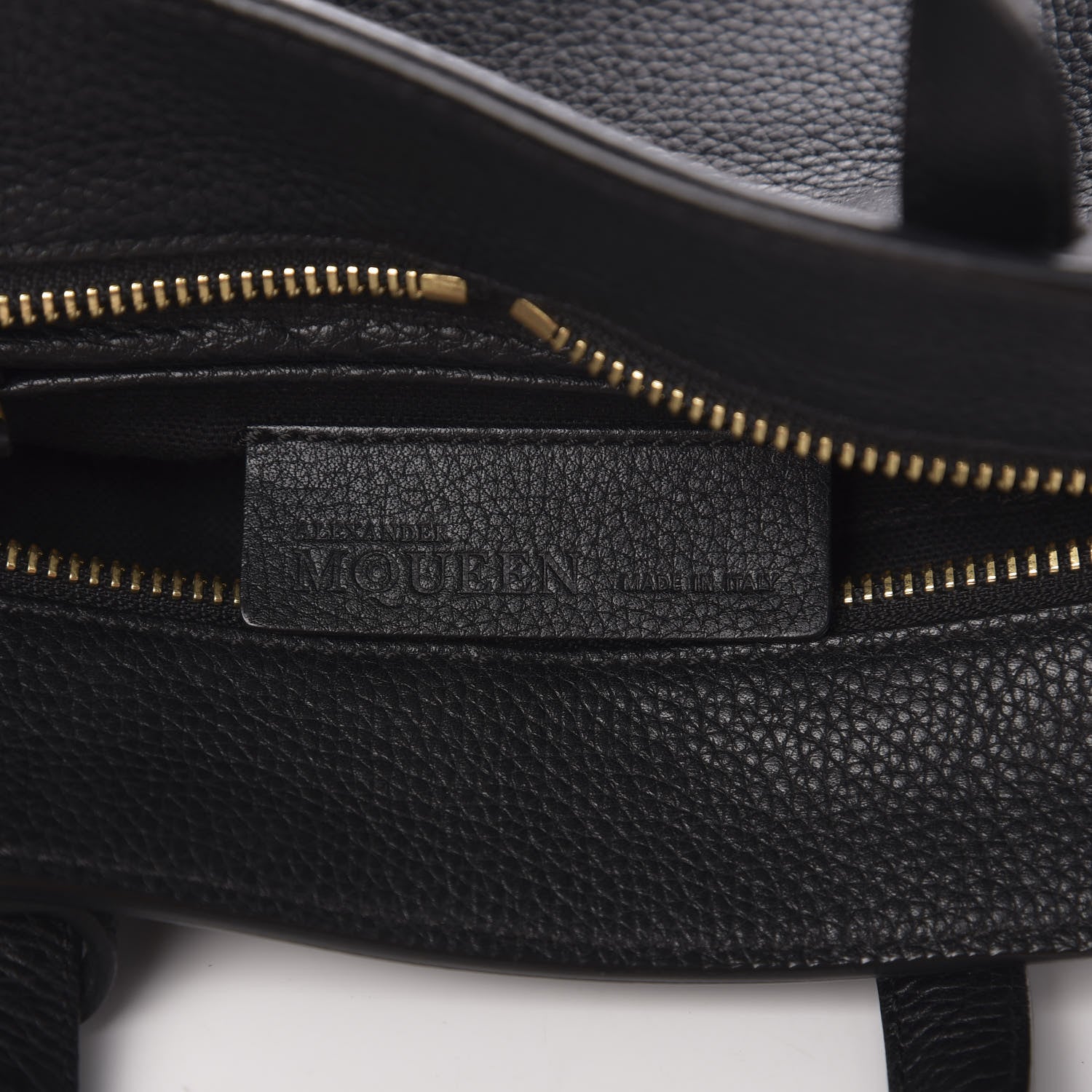 Alexander McQueen Pebbled Calfskin Mini Skull Padlock Zip Around Tote Black 11 of 20