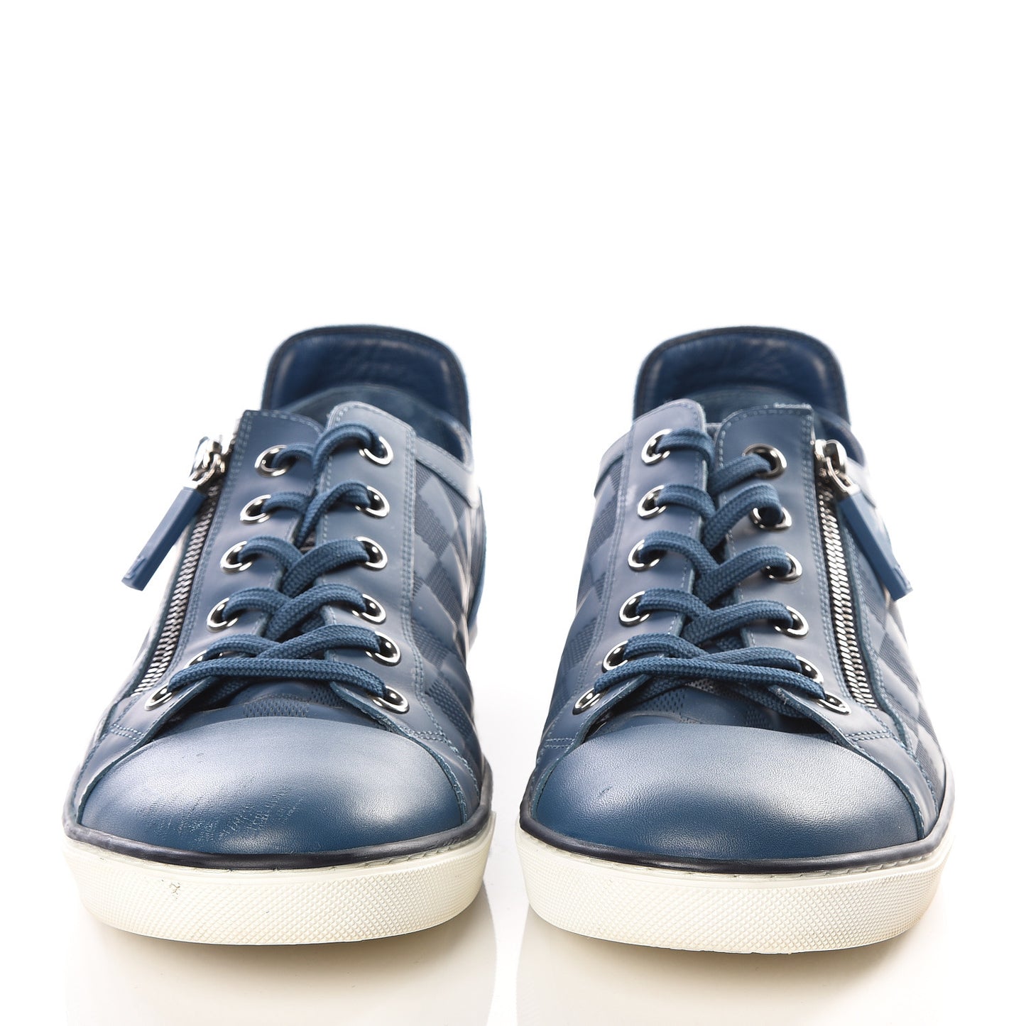 Damier Challenge Zip Up Sneakers 7.5 Blue
