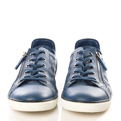 Louis Vuitton Damier Challenge Zip Up Sneakers 7.5 Blue 3 of 12