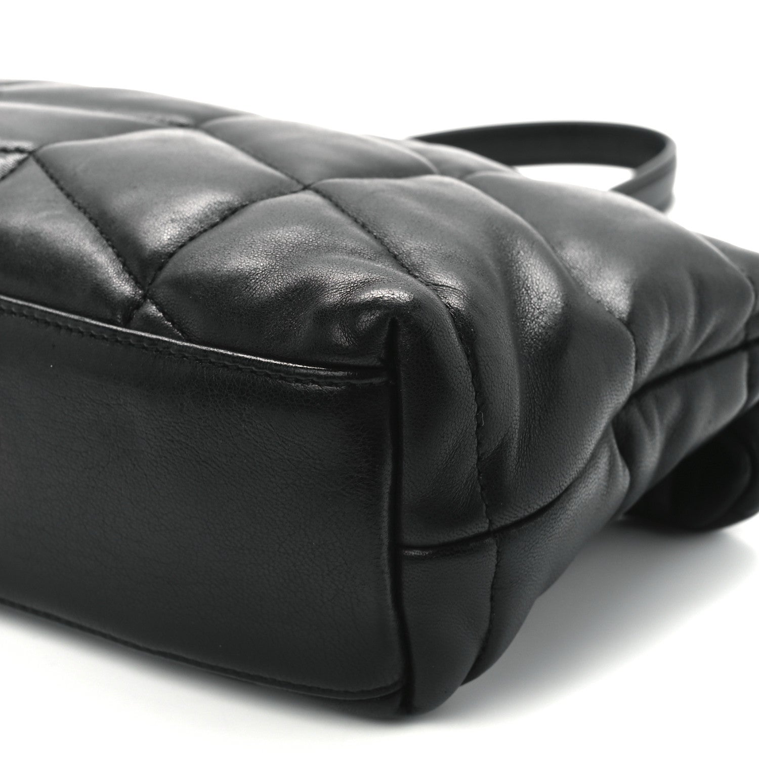 Saint Laurent Lambskin Quilted Toy Loulou Puffer Monogram Chain Satchel Black 12 of 12