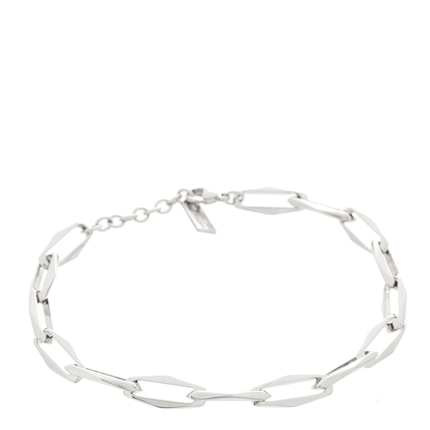 Saint Laurent Metal Rectangle Chain Bracelet M Oxidized Silver 1 of 4