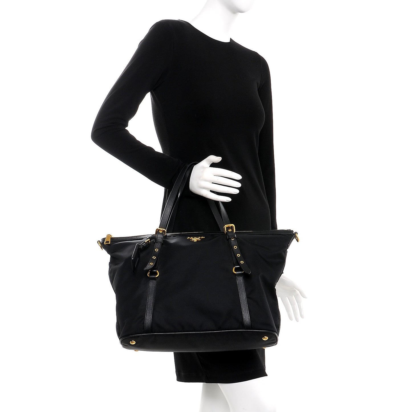 Tessuto Nylon Saffiano Tote Nero Black