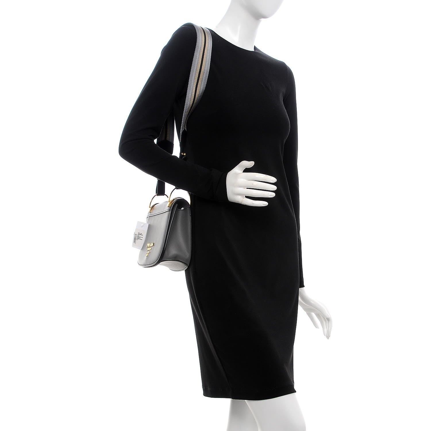 Prada City Calf Pionniere Saddle Bag Marmo Black 2 of 7