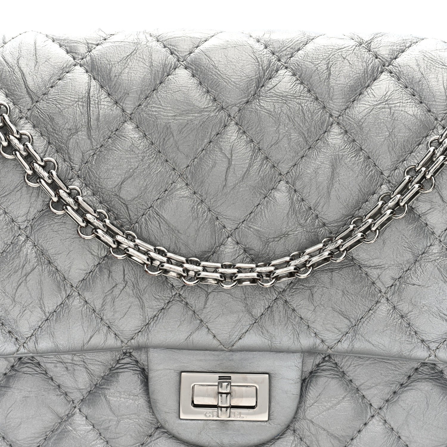 Chanel Metallic Lambskin Quilted 2.55 Reissue 226 Flap Silver 8 of 10