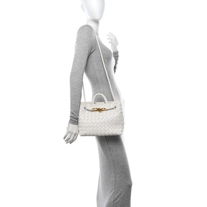Bottega Veneta Nappa Intrecciato Small Andiamo Shoulder Bag White 2 of 11