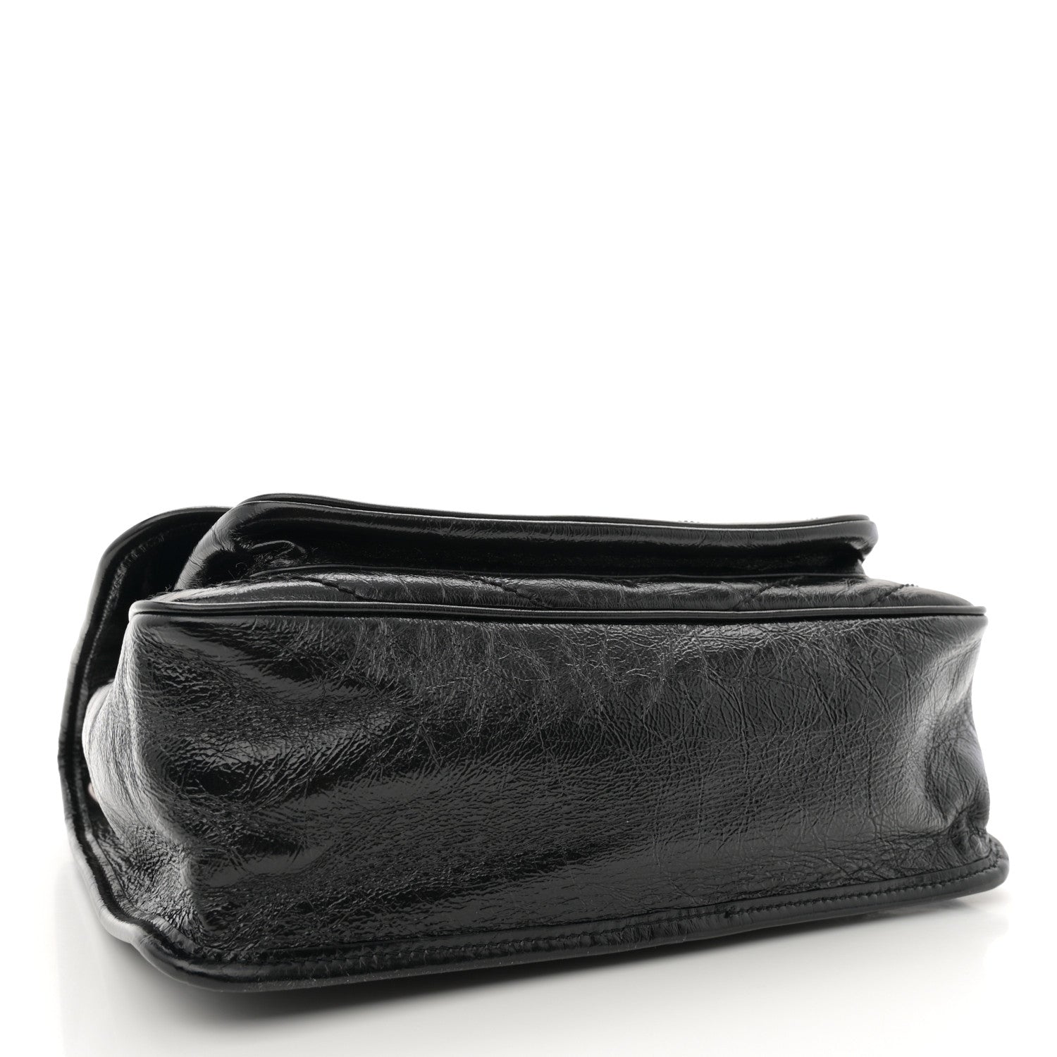 Saint Laurent Crinkled Calfskin Matelasse Monogram Medium Niki Chain Satchel Black 4 of 10