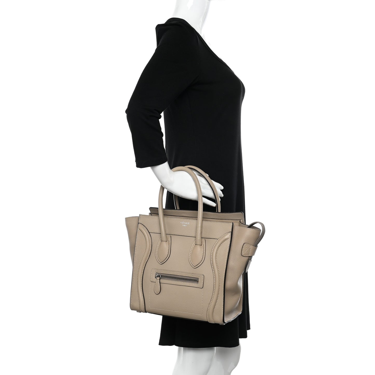 Drummed Calfskin Micro Luggage Dune