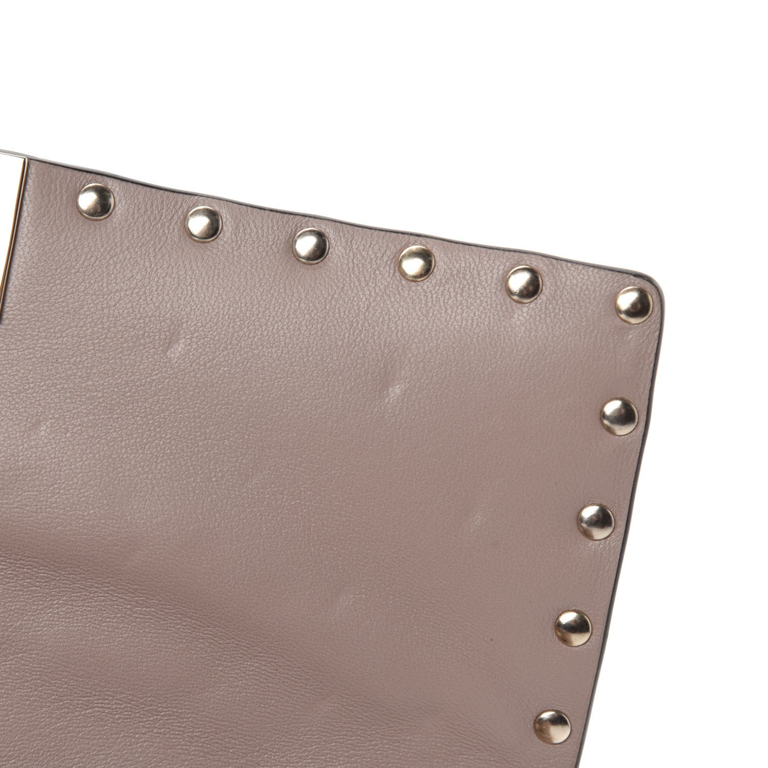 Valentino Garavani Lambskin Rockstud Spike Wallet on Chain Poudre 9 of 10