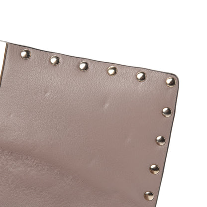 Valentino Garavani Lambskin Rockstud Spike Wallet on Chain Poudre 9 of 10