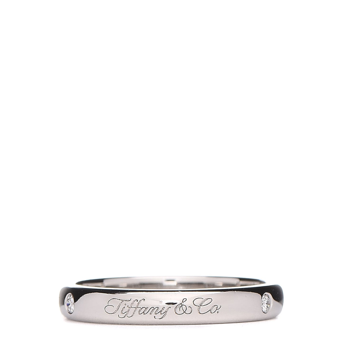 Platinum Diamond 3mm Notes "." Ring 52 6