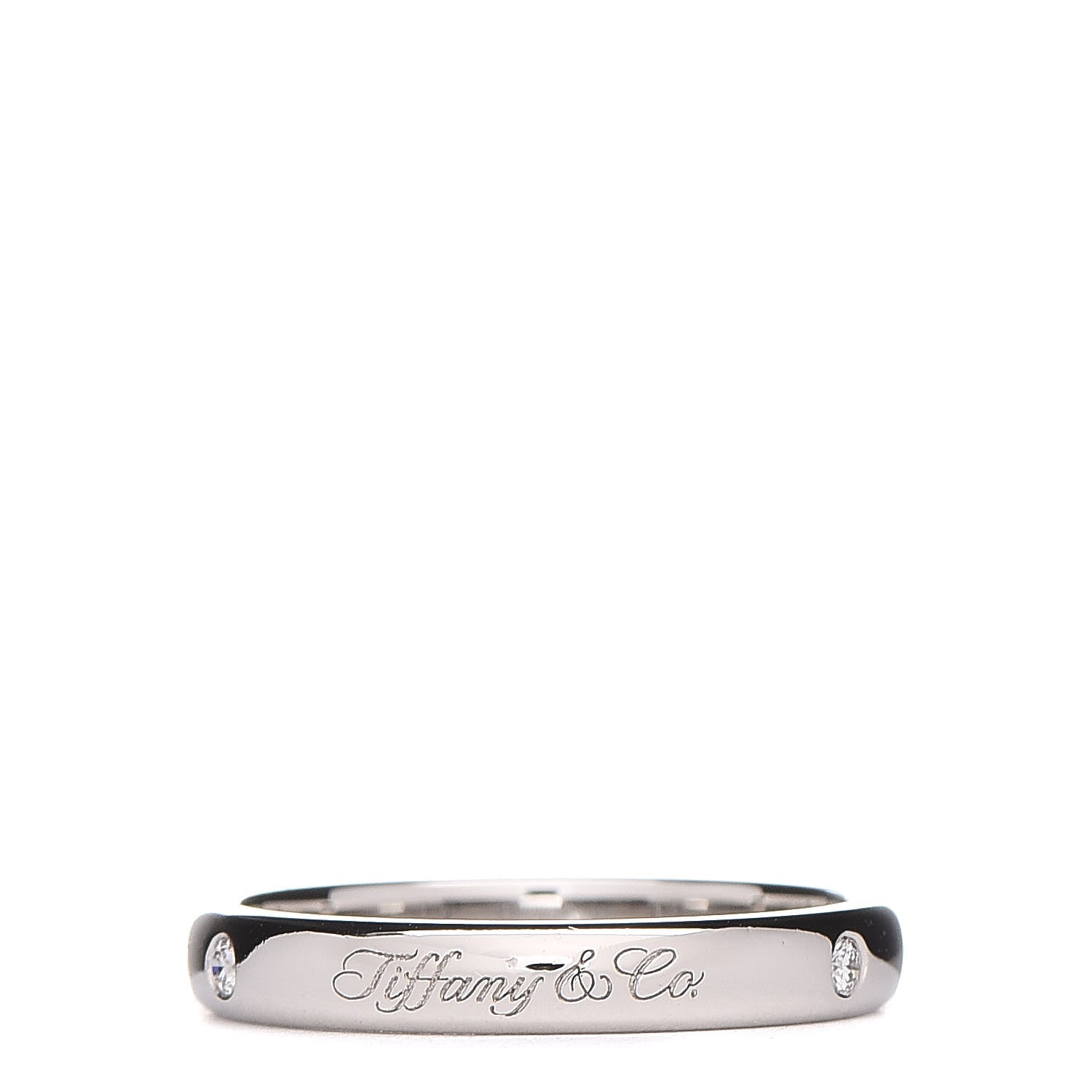 Tiffany Platinum Diamond 3mm Notes "." Ring 52 6 3 of 5