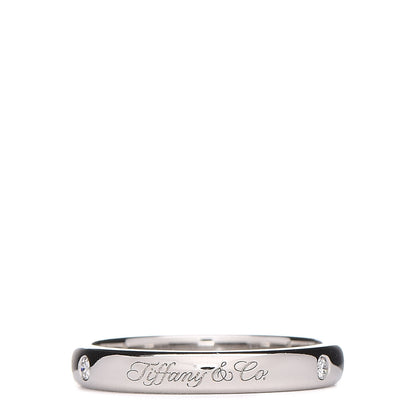 Tiffany Platinum Diamond 3mm Notes "." Ring 52 6 3 of 5