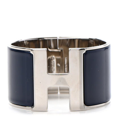 Hermes Enamel Extra Wide Clic Clac H Bracelet PM Bleu Nuit 1 of 5
