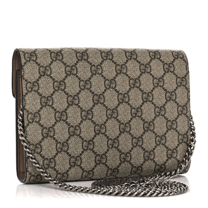 Gucci GG Supreme Monogram Mini Dionysus Chain Wallet Beige Taupe 3 of 11