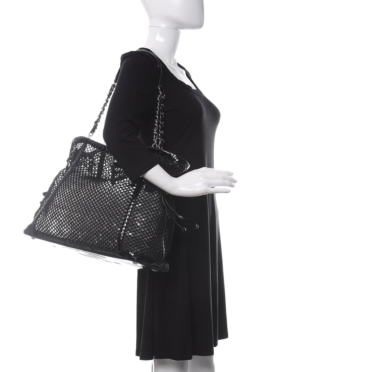 Patent Net Large La Madrague Tote Black