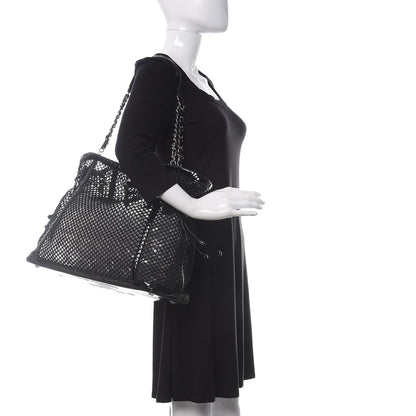 Chanel Patent Net Large La Madrague Tote Black 2 of 15