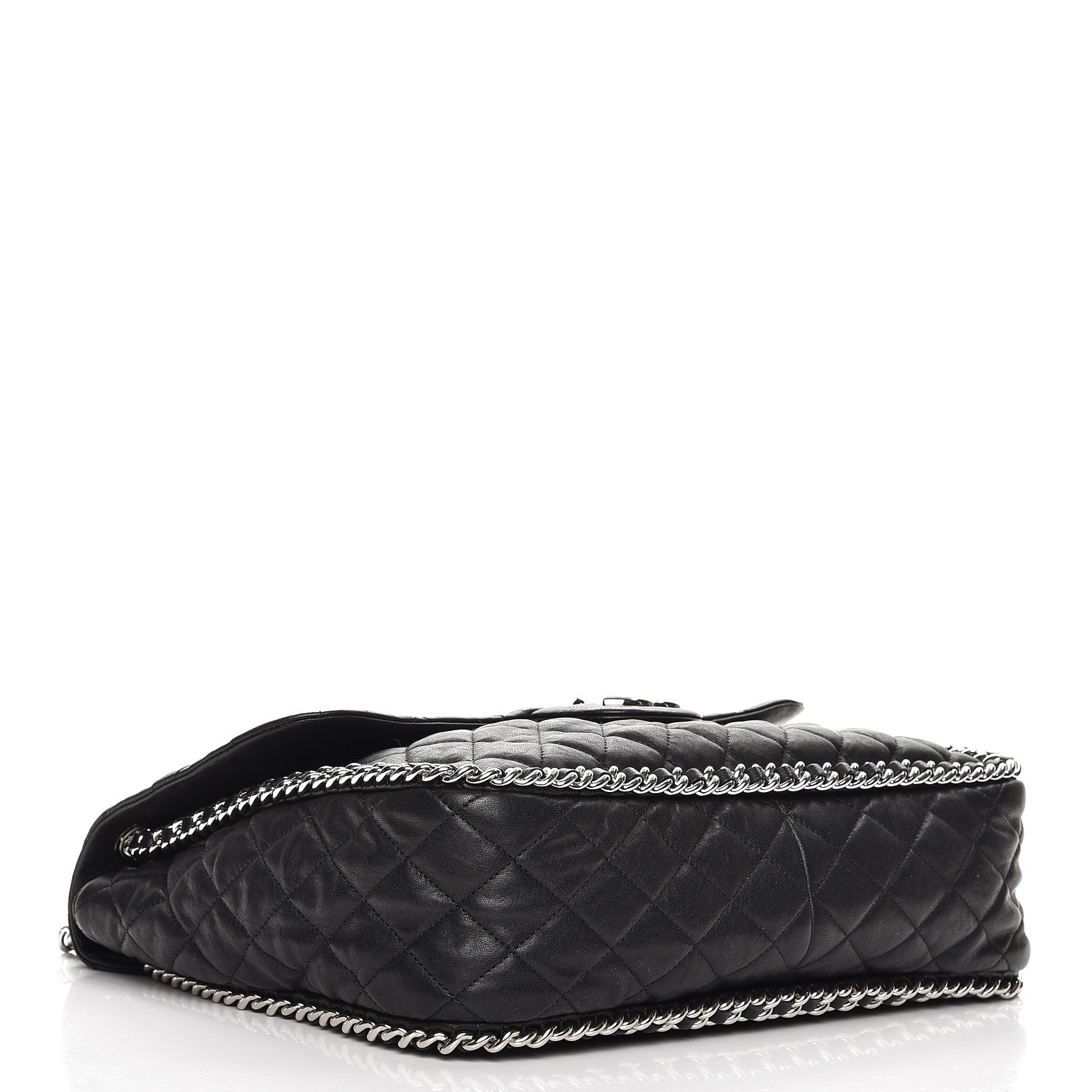 Chanel Washed Lambskin Quilted Maxi Chain Around Flap Black 4 of 9