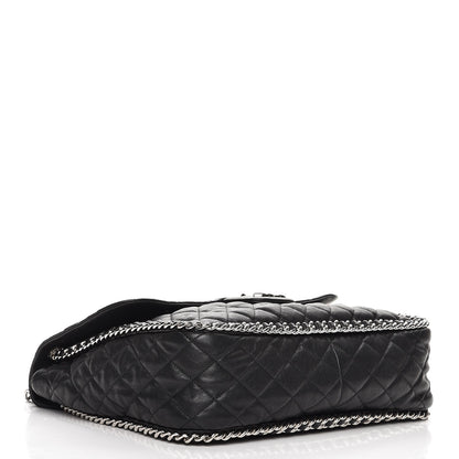 Chanel Washed Lambskin Quilted Maxi Chain Around Flap Black 4 of 9