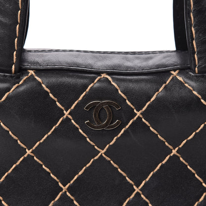 Chanel Calfskin Wild Stitch Top Handle Bag Black 11 of 14