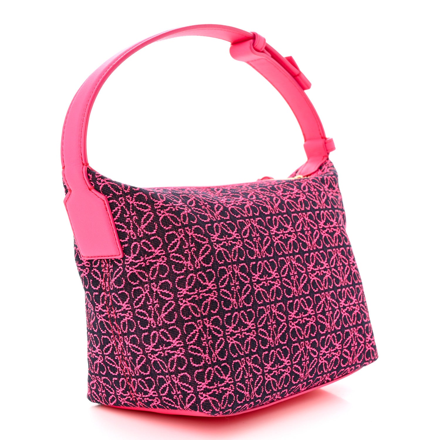 Loewe Jacquard Anagram Calfskin Small Cubi Bag Pink 3 of 10