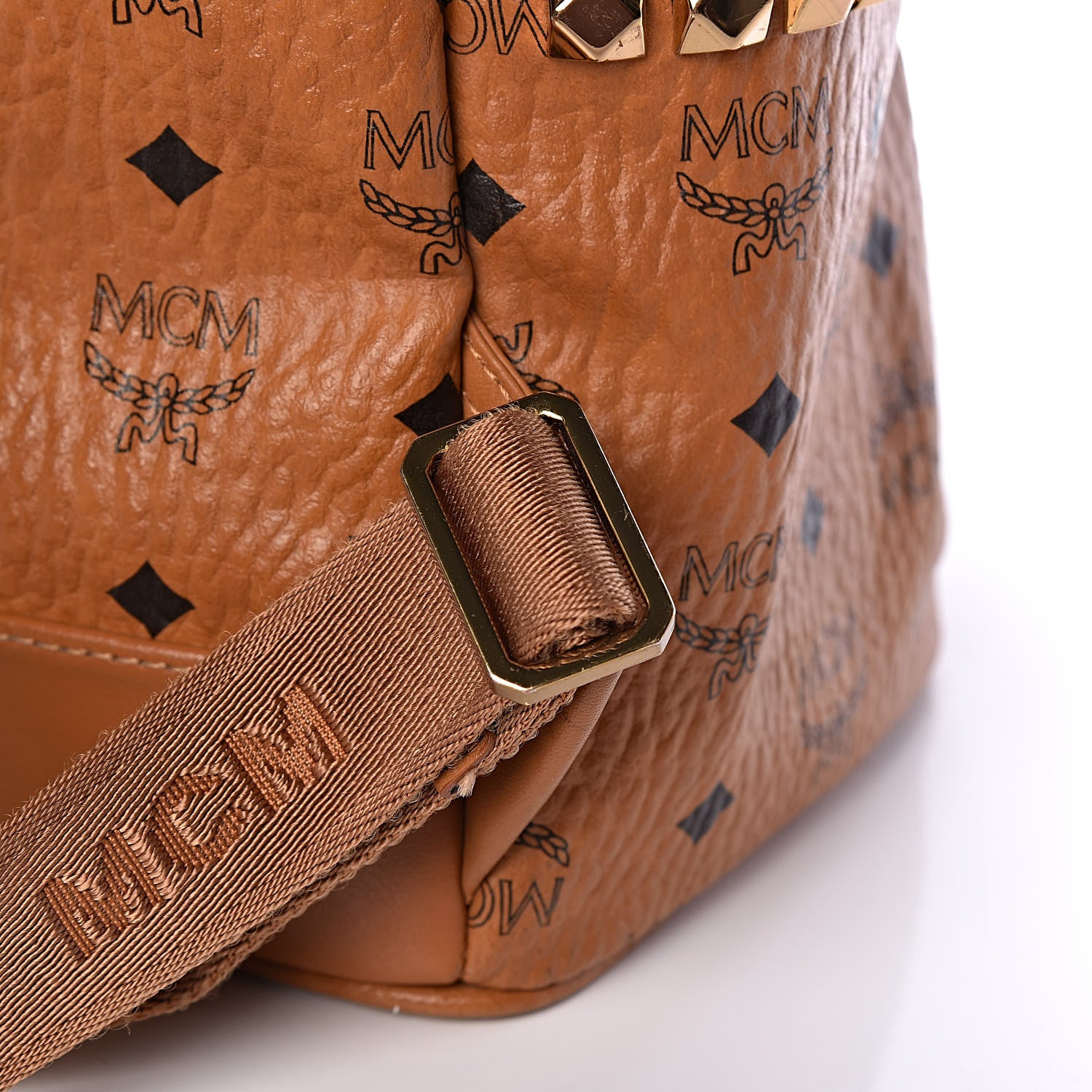 MCM Visetos Medium Side Studs Stark Backpack Cognac 16 of 16