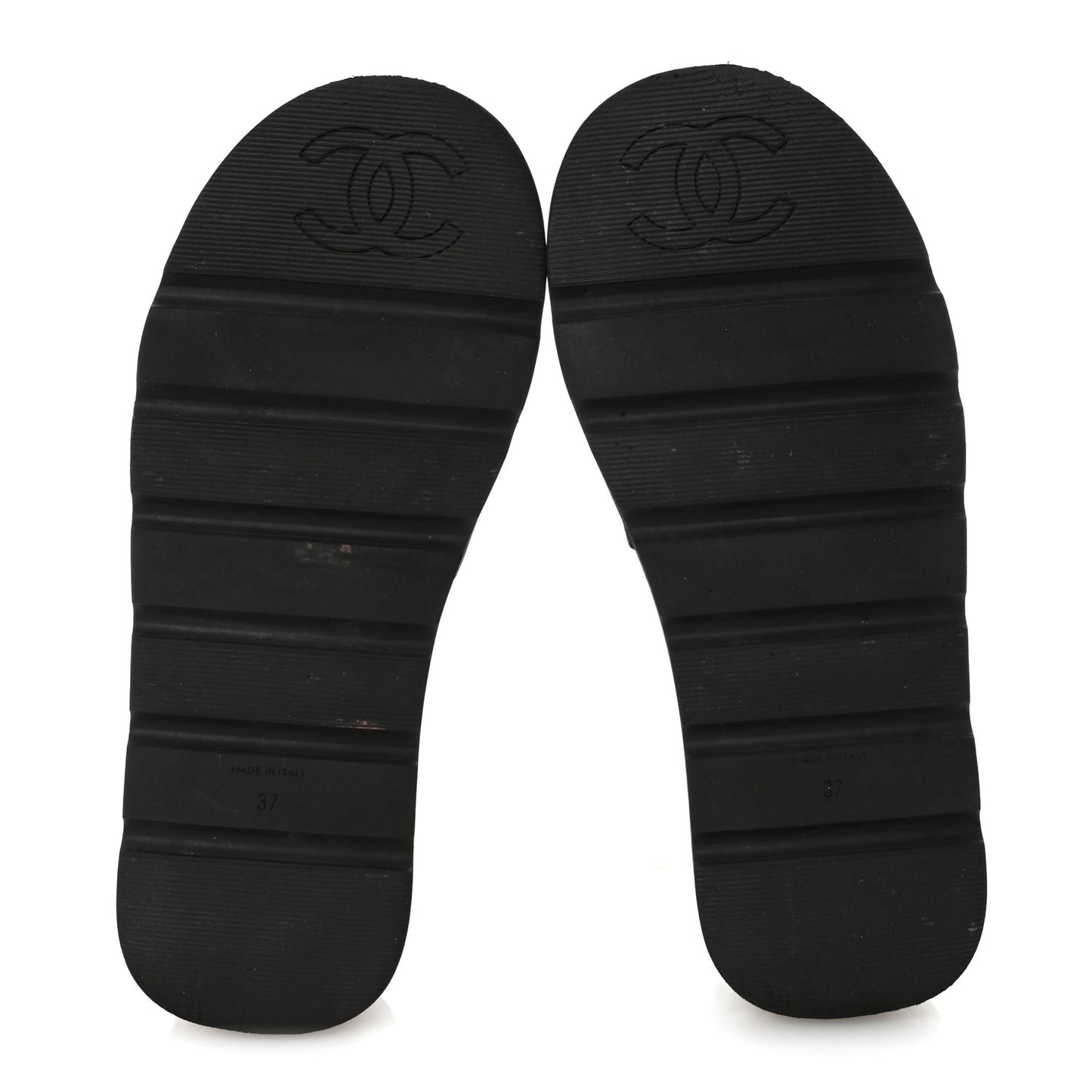 Lambskin Quilted Platform Sandals 37 Black