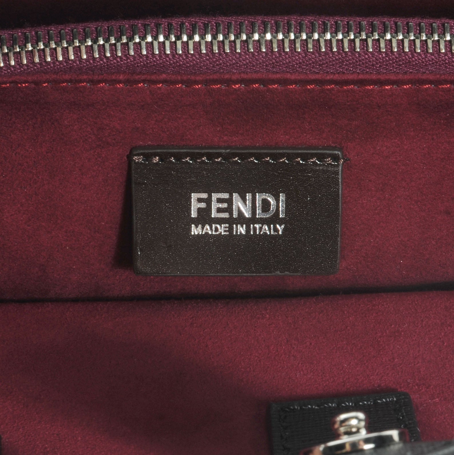 Fendi Vitello Elite Regular 2Jours Tote Black Vino 8 of 11