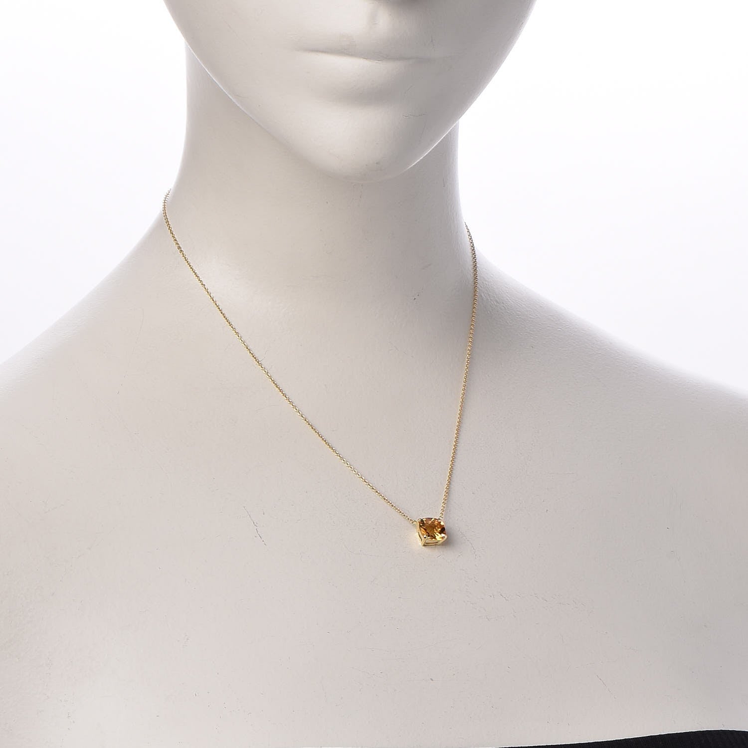Tiffany 18K Yellow Gold Citrine Sparklers Pendant Necklace 2 of 6