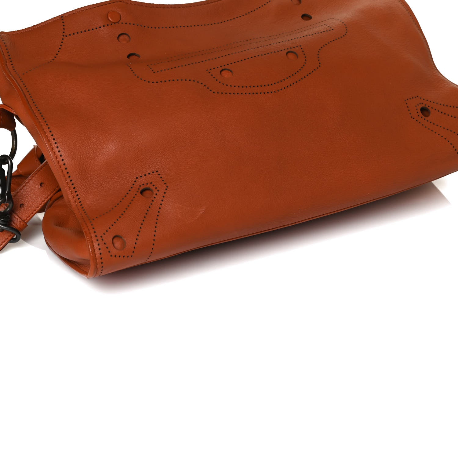 Balenciaga Veau Soyeux Perforated Blackout Hardware City Marron Caramel 14 of 18