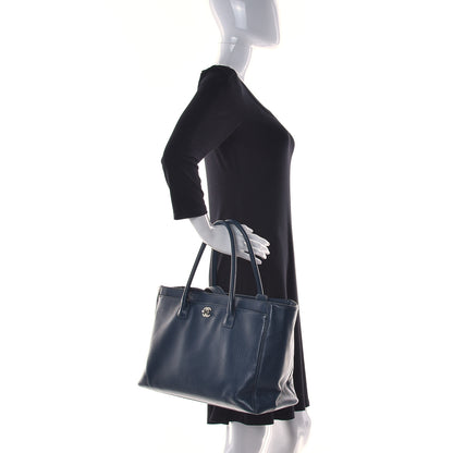 Chanel Calfskin Cerf Executive Shopper Tote Blue 2 of 17