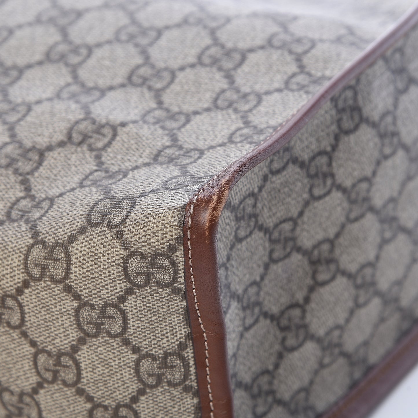 GG Plus Monogram Small Signature Web Loop Vertical Tote Light Brown