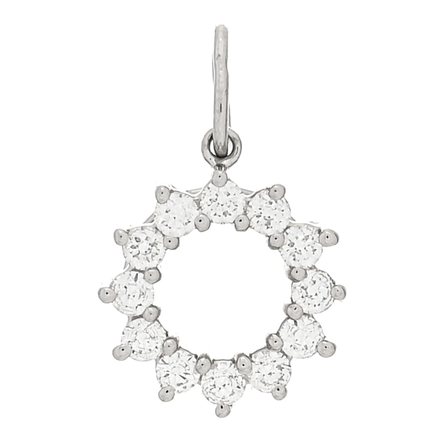 Platinum Diamond Circle Charm
