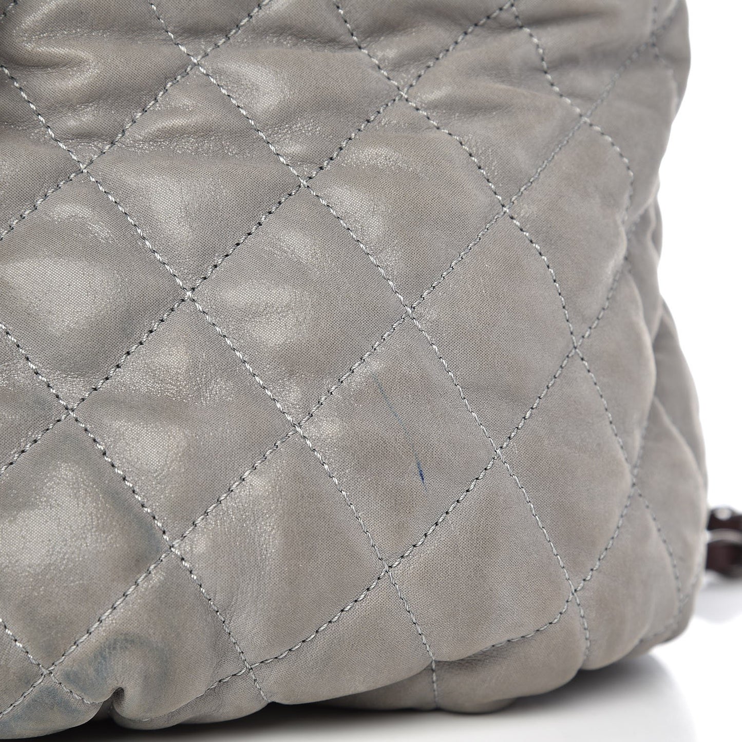 Iridescent Calfskin Quilted Small In The Mix Tote Grey