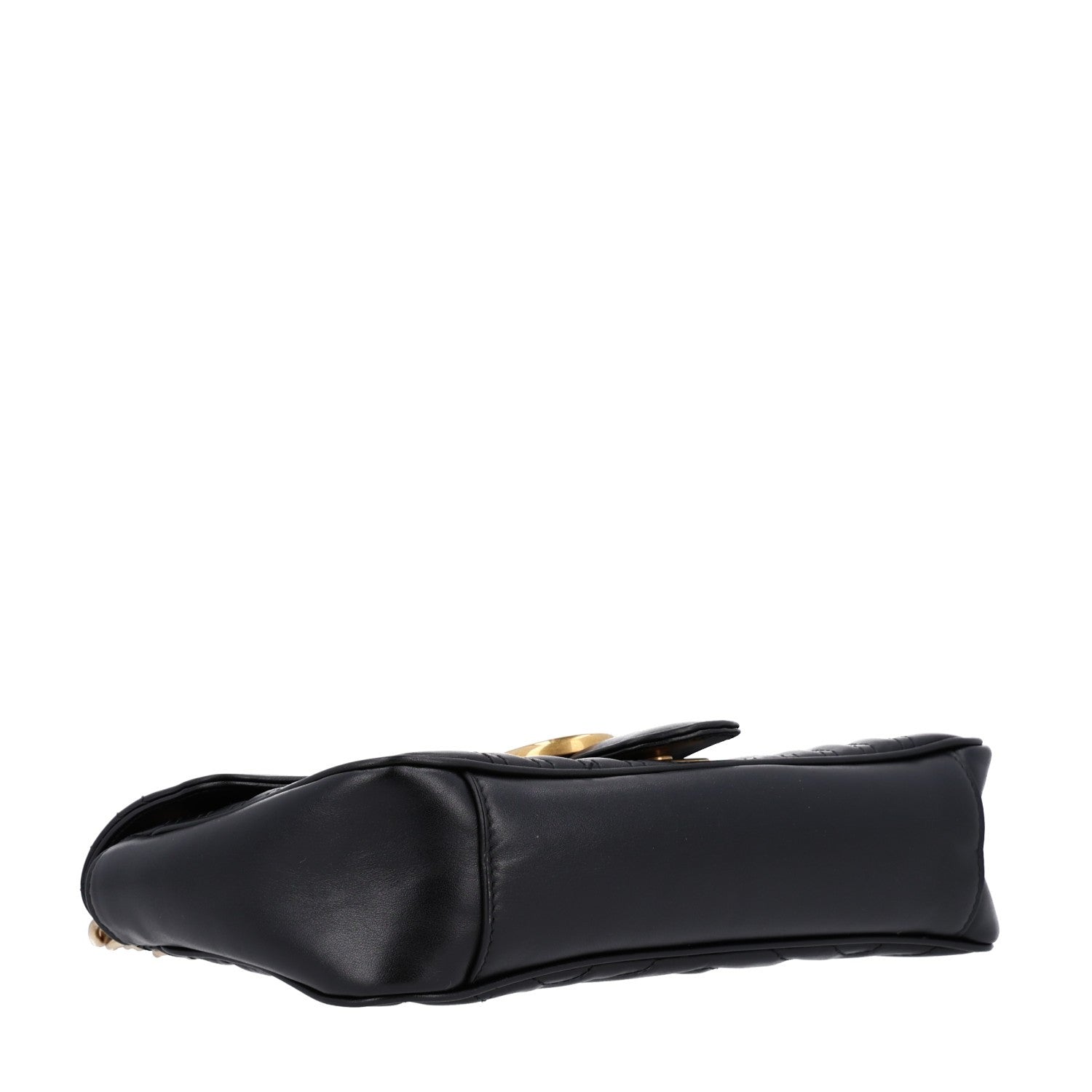 Gucci Calfskin Matelasse Small GG Marmont Shoulder Bag Black 4 of 11