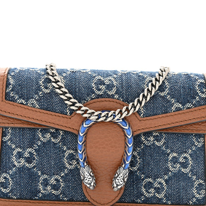 Gucci New Denim GG Monogram Dollar Calfskin Enamel Super Mini Dionysus Shoulder Bag Blue Tea Cuir Epilog Electric Blue 7 of 11