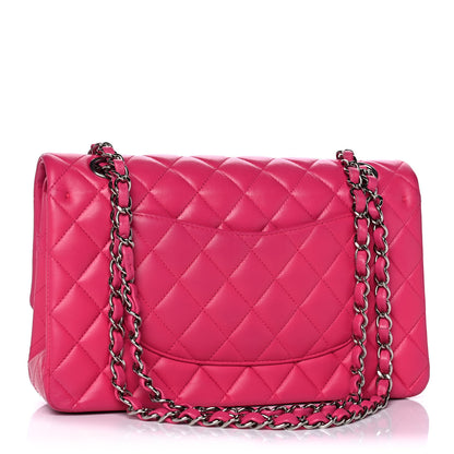 Chanel Lambskin Quilted Medium Double Flap Dark Pink 3 of 13
