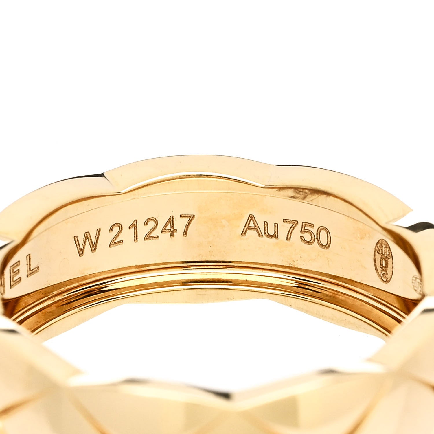 Chanel 18K Yellow Gold Small Coco Crush Ring 54 7 5 of 6