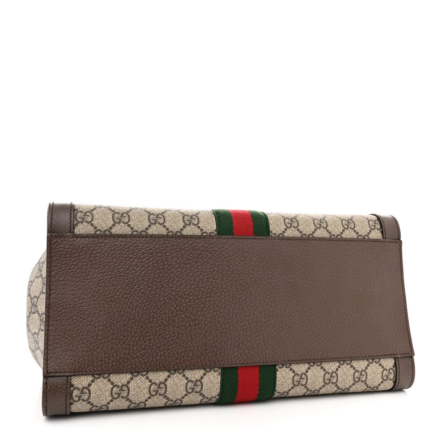 GG Supreme Monogram Web Medium Ophidia Tote Bag Brown