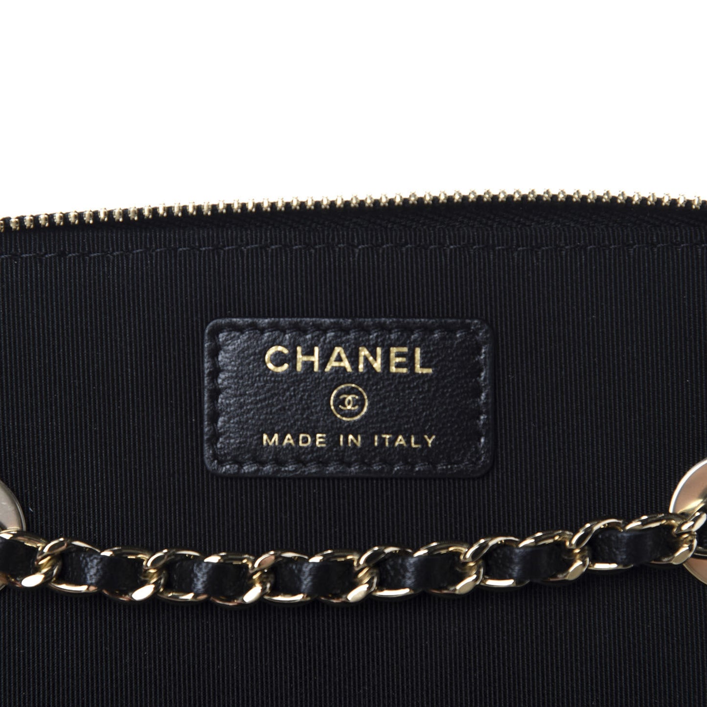 Lambskin Quilted Trendy Small Vanity Case With Chain Black
