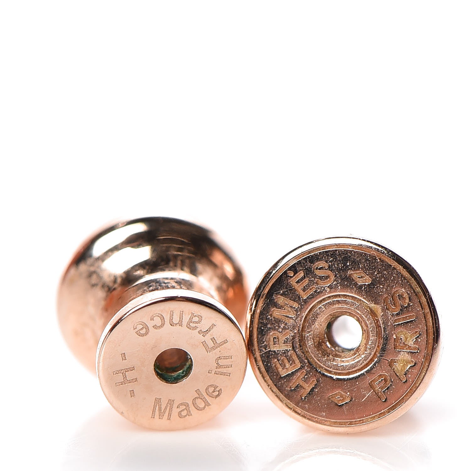 Hermes Rose Gold Lacquered Pop H Earrings Emeraude 4 of 4