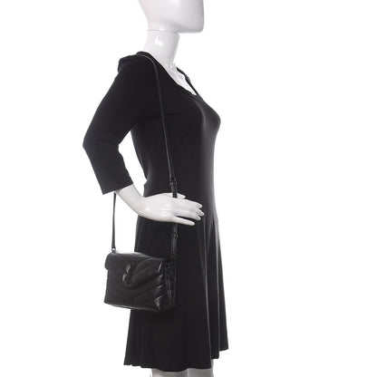 Saint Laurent Calfskin Y Quilted Monogram Toy Loulou Crossbody Bag Black 2 of 10