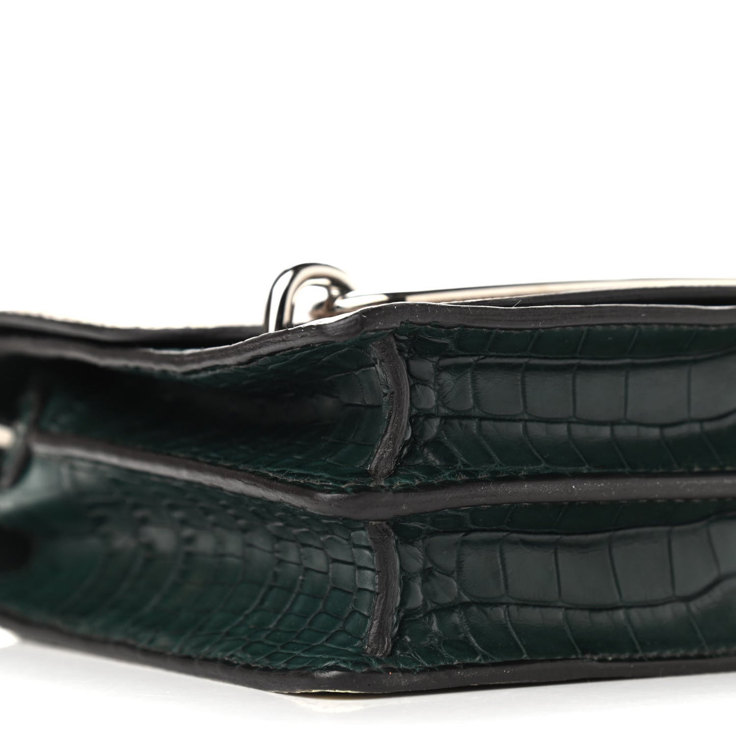 Matte Alligator Lizard Mini Sac Roulis Ombre Vert Fonce
