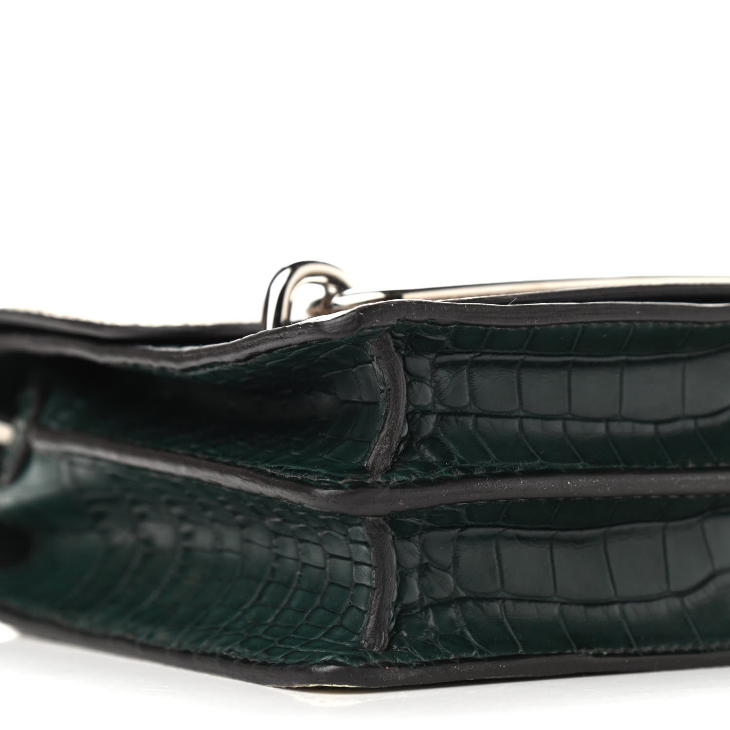 Hermes Matte Alligator Lizard Mini Sac Roulis Ombre Vert Fonce 8 of 9