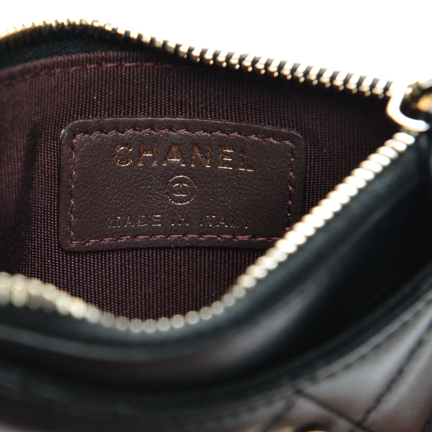 Chanel Lambskin Quilted Zip Card Holder Black 6 of 7