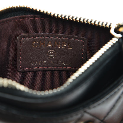 Chanel Lambskin Quilted Zip Card Holder Black 6 of 7