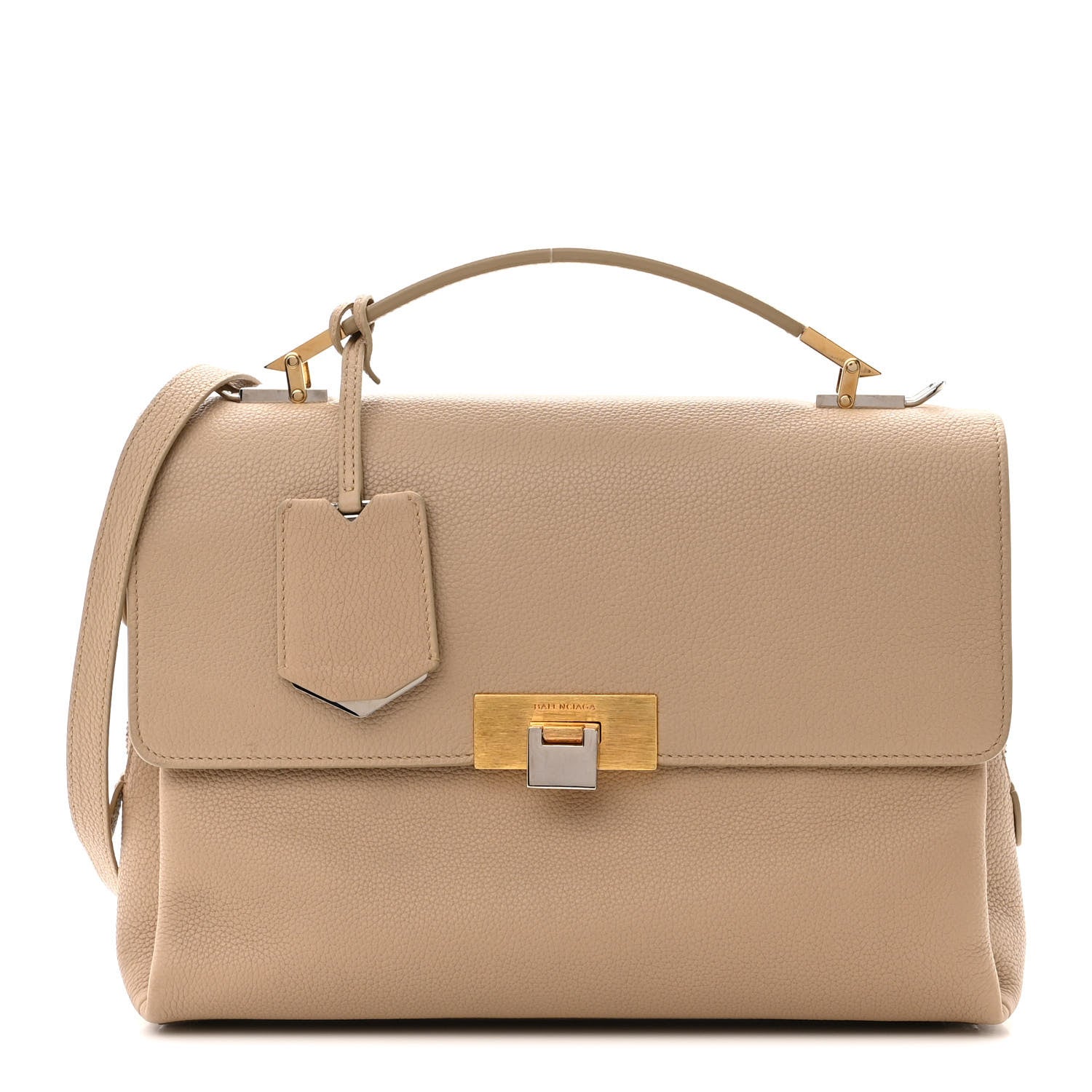 Balenciaga Grained Calfskin Le Dix Small Soft Cartable Beige Seigle 1 of 14