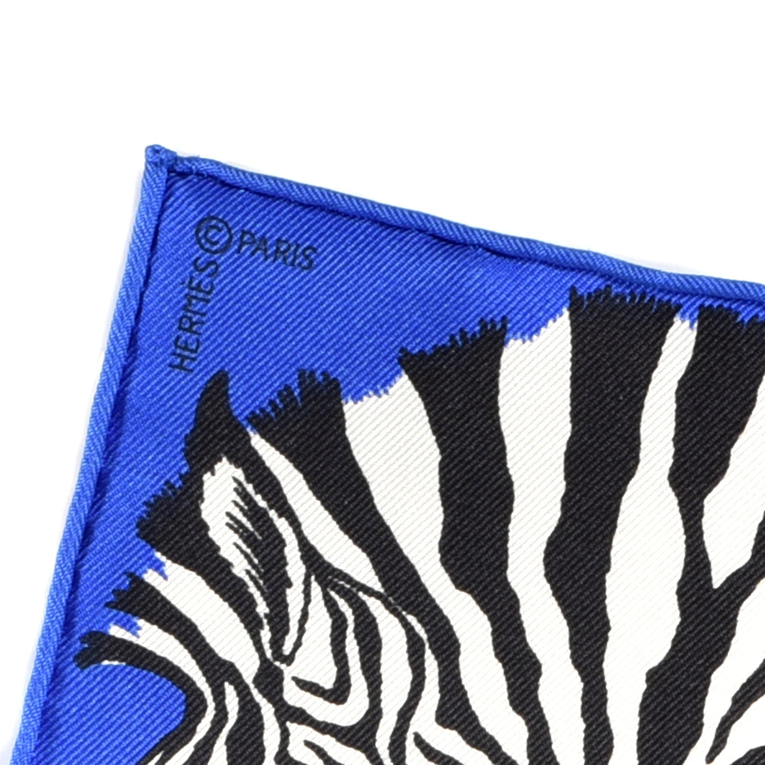 Hermes Silk Zebra Pegasus Nano Scarf 20 Bleu Vif Jaune White 2 of 4