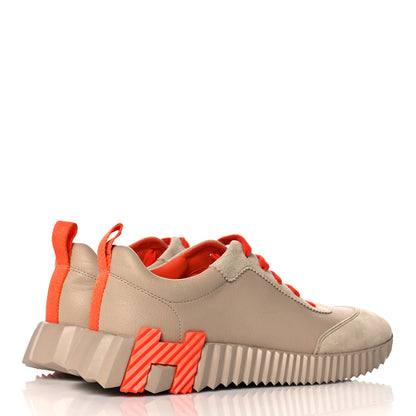 Hermes Goatskin Suede Goatskin Bouncing Sneakers 37.5 Beige Sarrasin 4 of 8